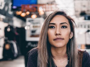 Ethnic woman lost in thought
